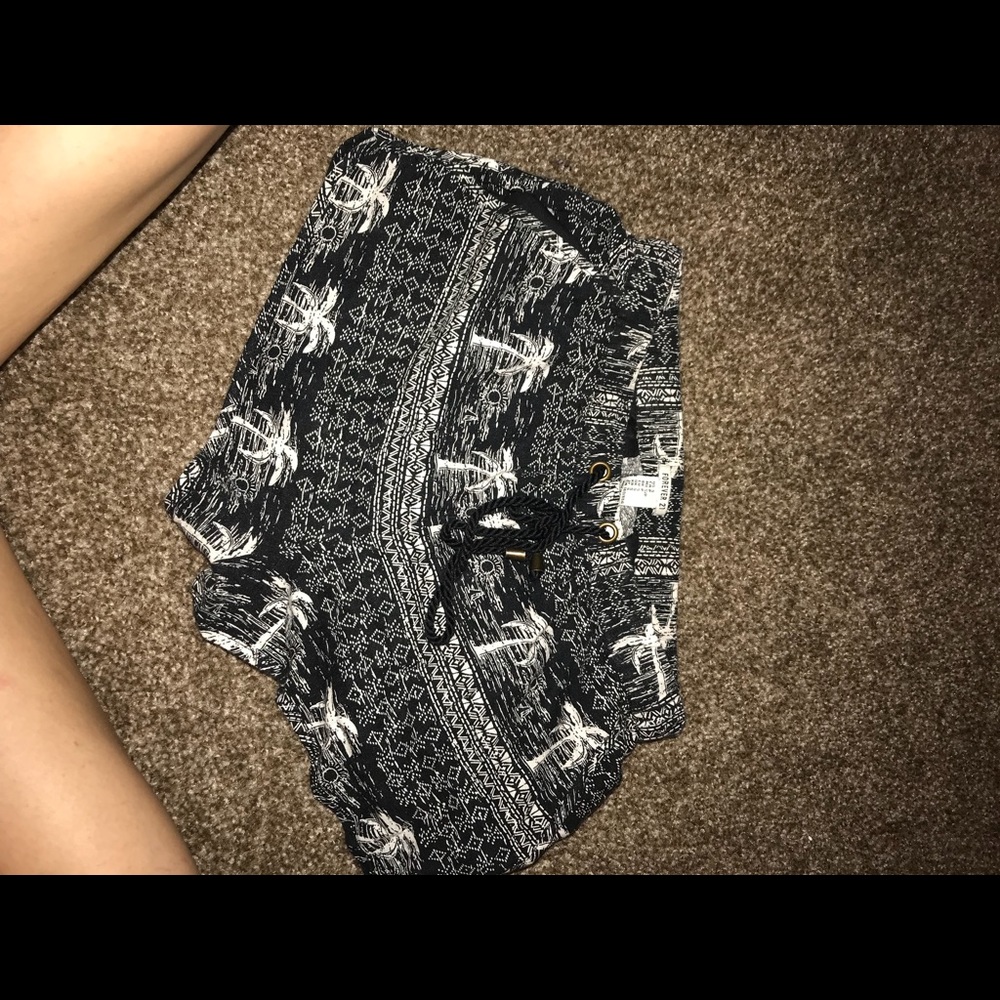 flowy palm tree shorts